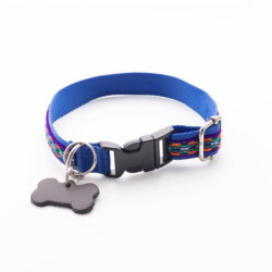 Toscano collar nylon azul colores talla S, 22 -35cm. Collares para perros al mejor precio