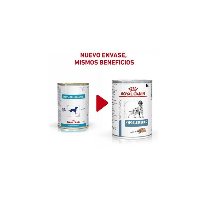 Royal Canin Hypoallergenic (Hipoalergénico) Húmedo Lata para Perro, 400 gr