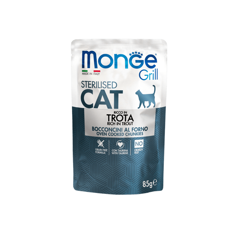 Monge Grill Gato Adulto Esterilizado Sabor Trucha, 85 gr